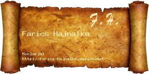 Farics Hajnalka névjegykártya